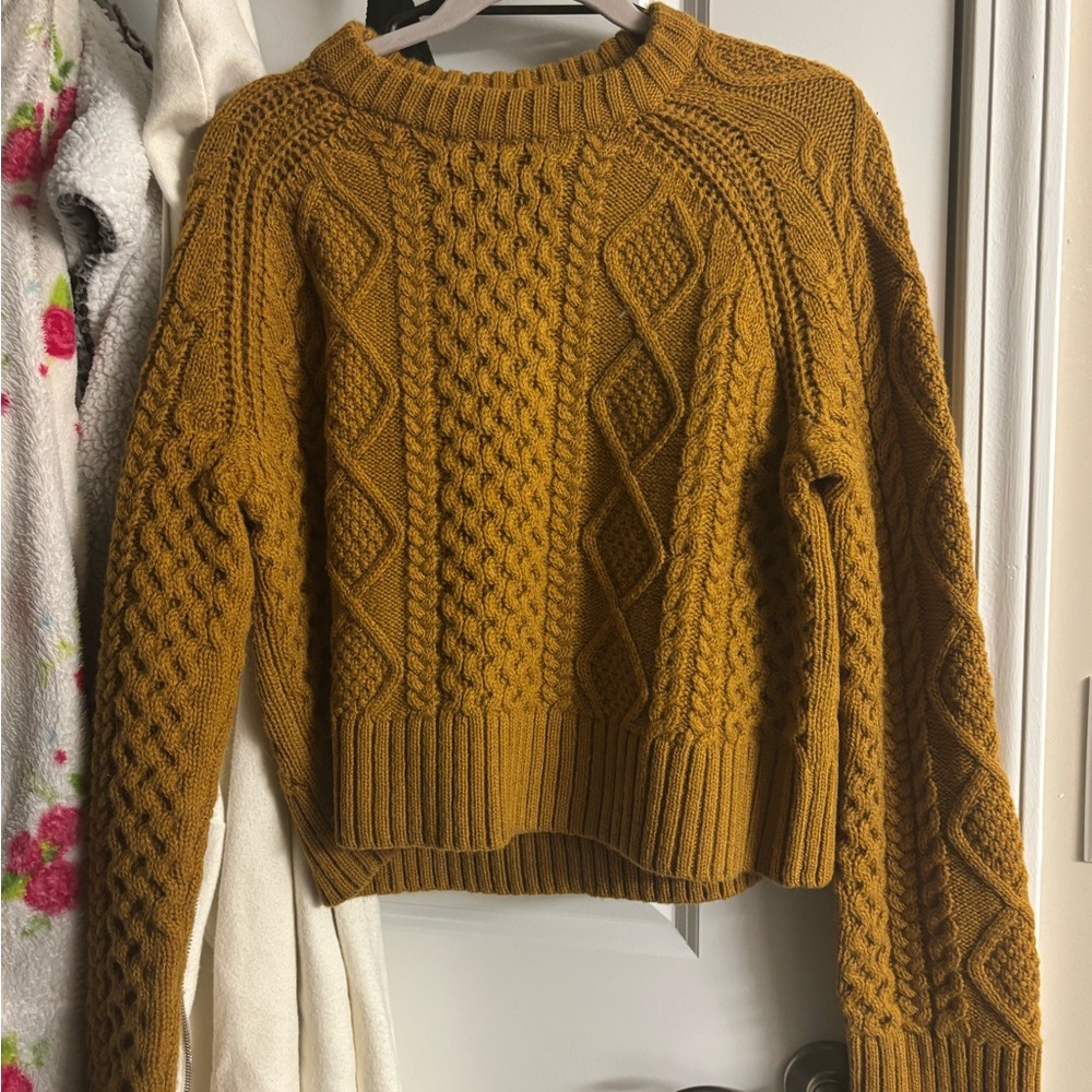 Pendleton Cable Knit Mustard Sweater